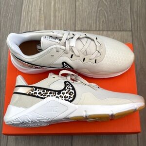 Nike White and Animal Print Sneakers